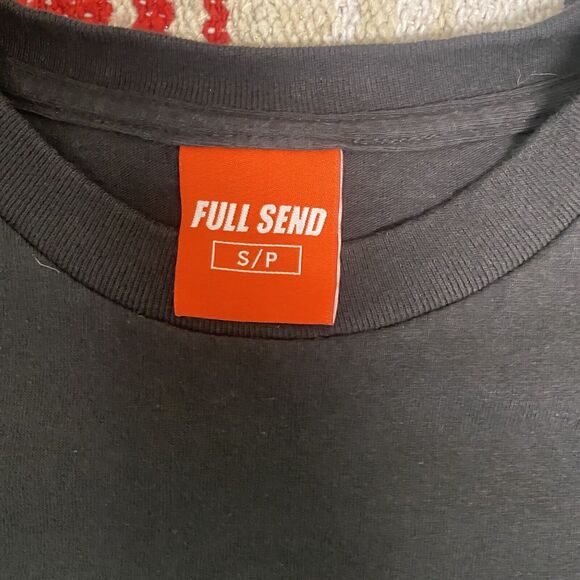 Full Send University T-Shirt Black and White Size Small RARE Nelkboys Spell out - Picture 3 of 9